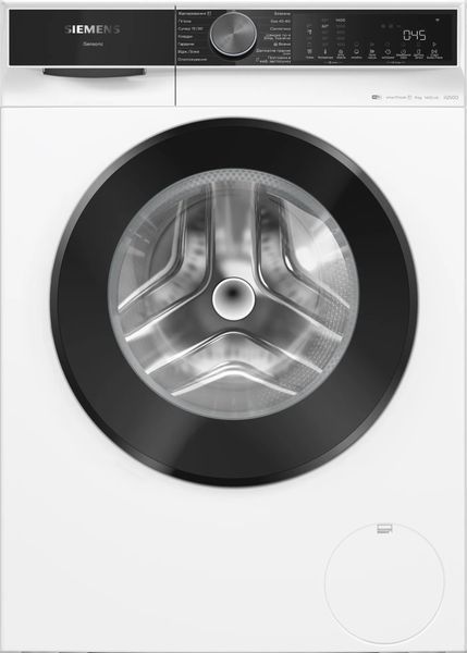 Стиральная машина Siemens фронтальная, 9кг, 1400, A, 59см, дисплей, белый WG44K2Z0UA фото
