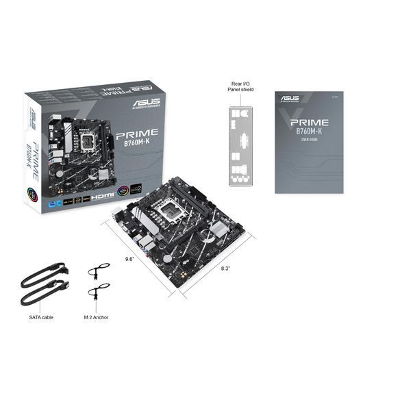 Материнcька плата ASUS PRIME B760M-K s1700 B760 2xDDR5 M.2 HDMI D-Sub mATX 90MB1FI0-M1EAY0 фото