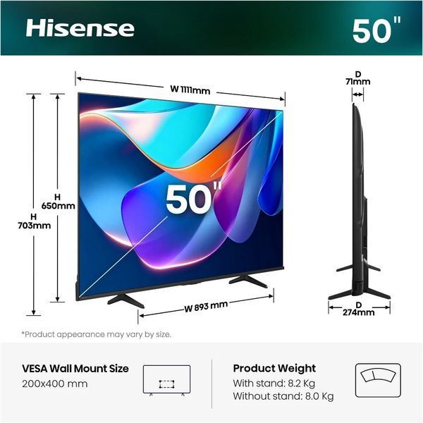 Телевізор 50" Hisense 50A6S 50A6S фото