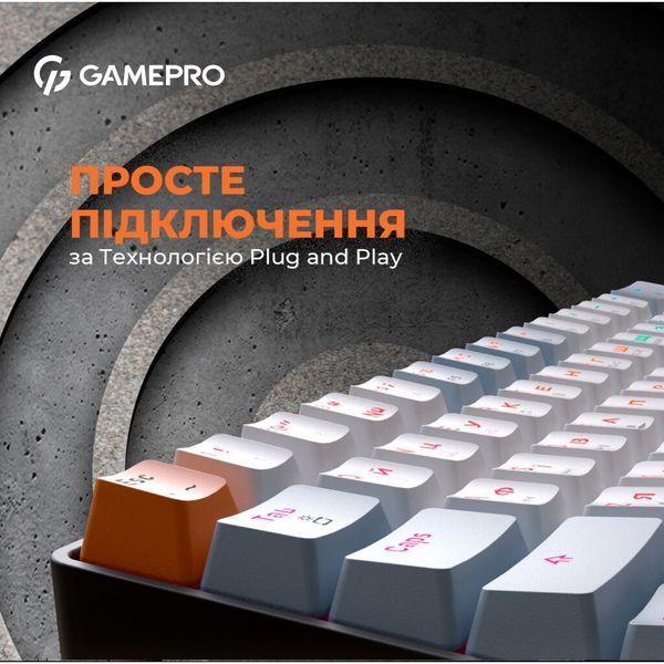 Клавиатура GamePro MK130R Hot-Swap Red Swich RGB USB UA Black (MK130R) MK130R фото