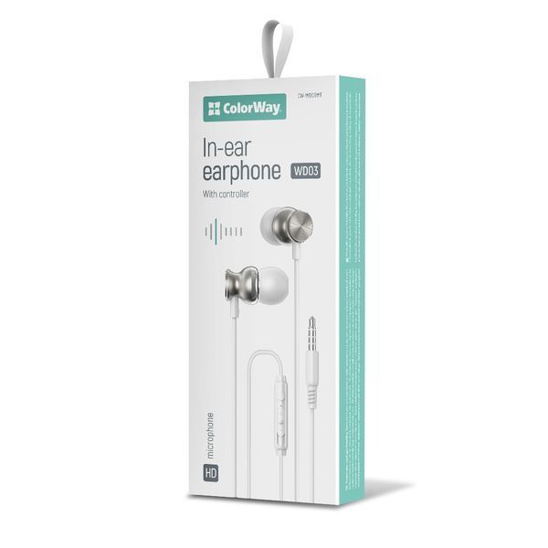 Навушники ColorWay 3.5 mm Wired UrbanBeat White (CW-WD03WT) CW-WD03WT фото