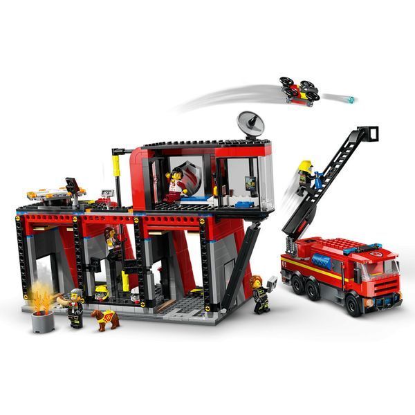 Конструктор LEGO City Пожежне депо з пожежною машиною 843 деталей (60414) 60414 фото