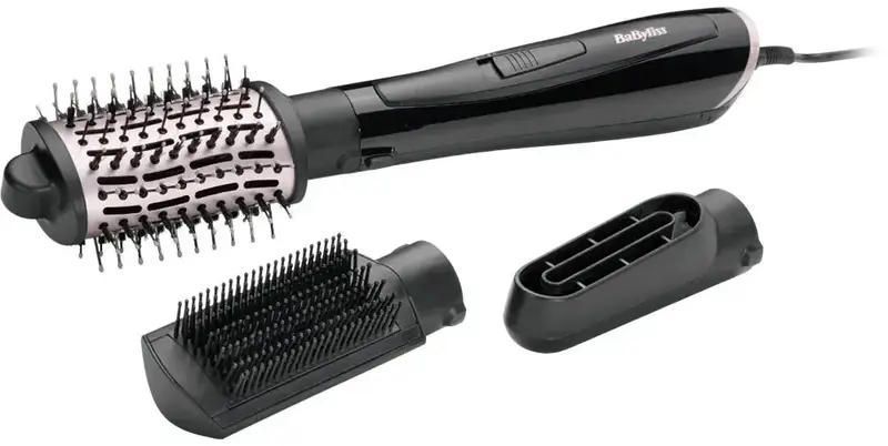 Фен-щетка Babyliss Style Smooth, 1000Вт, режимов-2, иониз-я, хол. обдув, керамика, черный AS128E фото