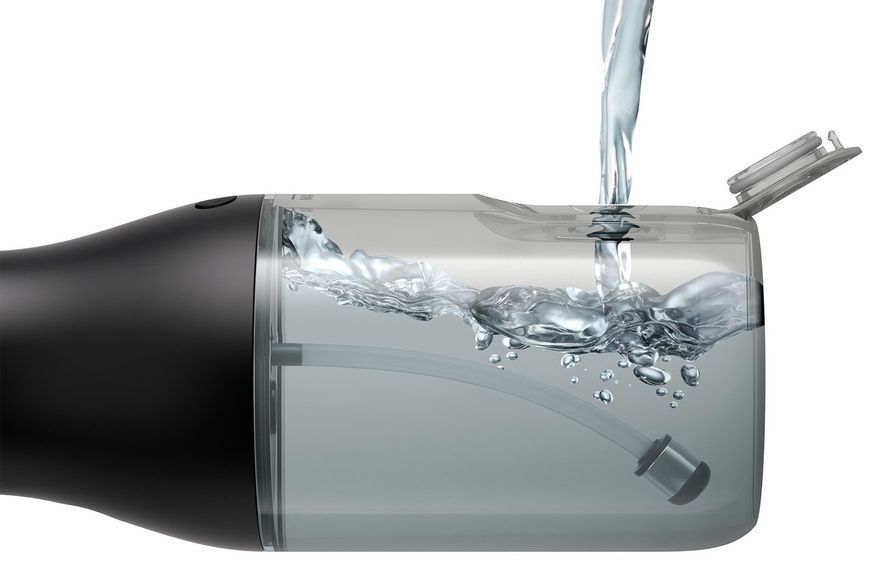 Іригатор Philips портативний Sonicare Cordless Power Flosser 3000, чаша 250 мл, чохол, 2 насадки , чорний HX3826/33 фото