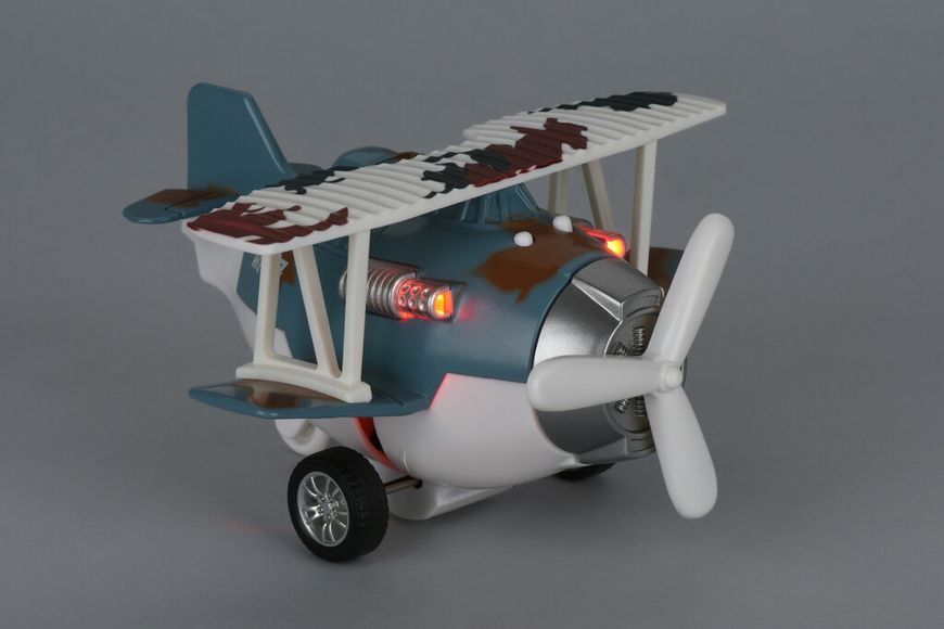 Самолет металлический Same Toy инерционный Aircraft со светом и звуком (синий) SY8015Ut-4 фото
