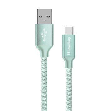 Кабель ColorWay USB-Type-C 2.4А 2м мятный (CW-CBUC008-MT) CW-CBUC008-MT фото