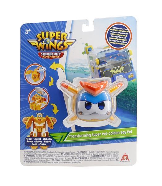 Ігрова фігурка-трансформер Super Wings Transforming Super Pet Золотий Хлопчик улюбленець (Golden Boy pet) EU770644 фото