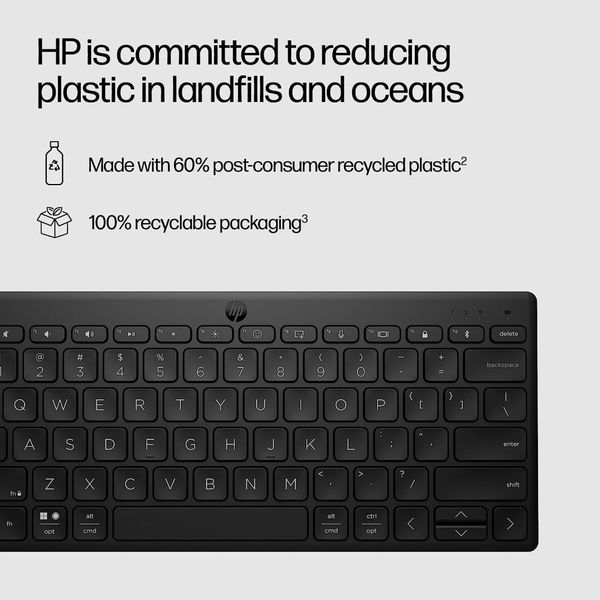 Клавіатура HP 350 Compact Multi-Device Bluetooth UA Black (692S8AA) 692S8AA фото