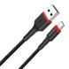 Кабель ColorWay USB-Type-C (nylon - red head) 2.4А 1м черный (CW-CBUC064-BK) CW-CBUC064-BK фото 2