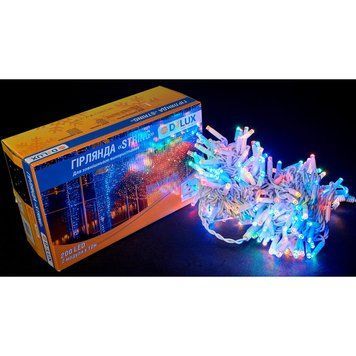 Гірлянда Delux STRING flash 200LED 20 м мульти/білий IP44 EN (90012981) 90012981 фото