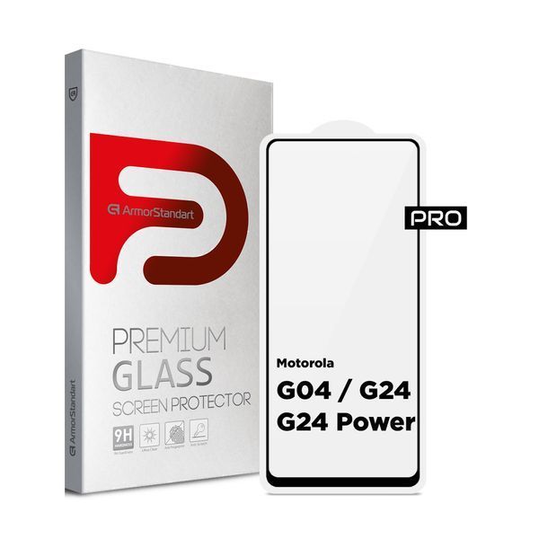 Защитное стекло ArmorStandart Pro для Motorola G04/G04s/G24/G24 Power Black (ARM74296) ARM74296 фото