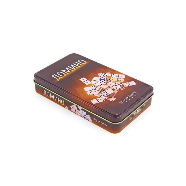 Настольная игра Johnshen Sports Домино (в металлической коробке) (IG-3974) IG-3974 фото