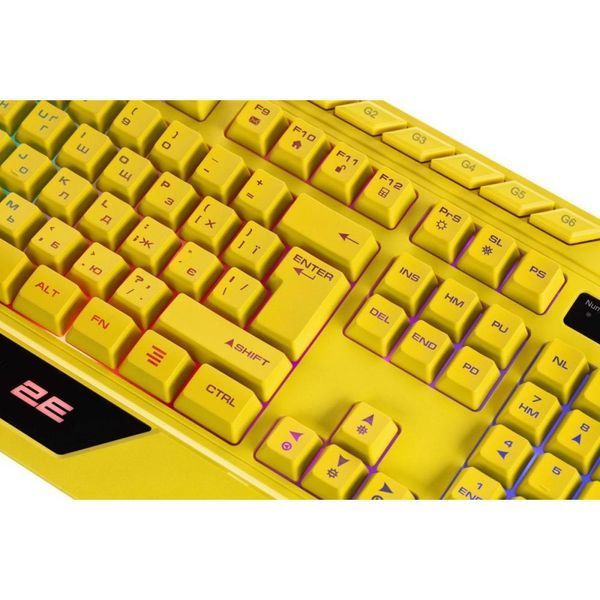 Клавіатура 2E Gaming KG315 RGB USB Yellow Ukr (2E-KG315UYW) 2E-KG315UYW фото