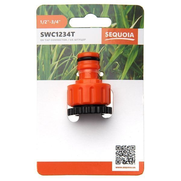 Коннектор для шланга SEQUOIA SWC1234T 1/2'-3/4' с внутренней резьбой пластик 0.02кг SWC1234T фото
