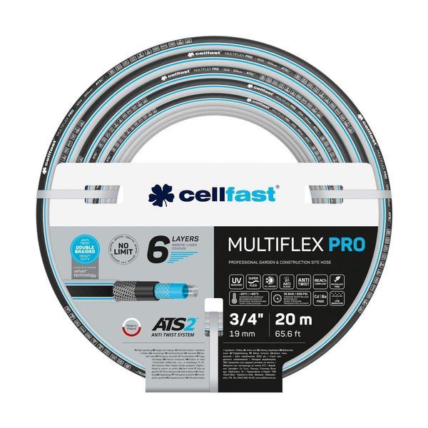 Шланг садовий Cellfast MULTIFLEX PRO 3/4" 20м 6 шарів до 35бар -20&hellip;+65&deg;C 13-820 фото