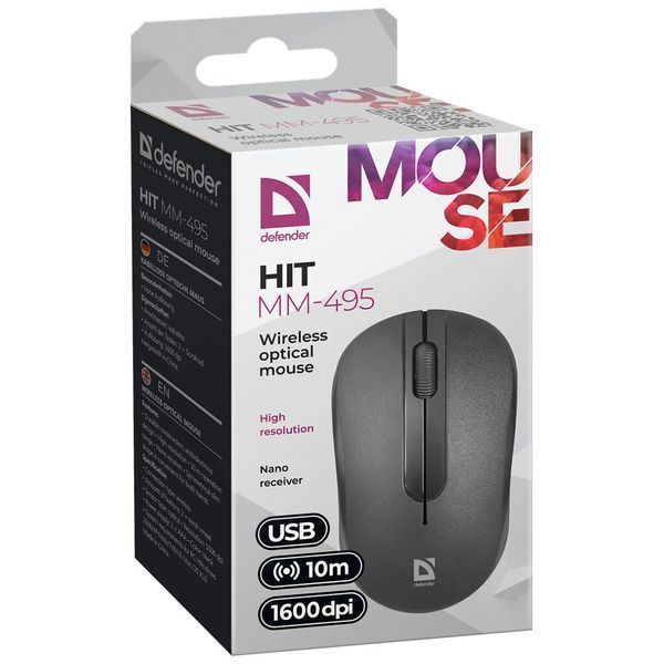 Мишка Defender Hit MM-495 Wireless Black (52495) 52495 фото