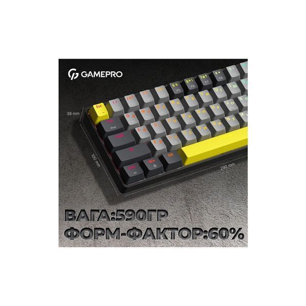Клавіатура GamePro MK130G Pro Outemu Red Switch Hot-Swap 60 RGB USB/Wireless/Bluetooth Black (MK130G Pro) MK130G Pro фото