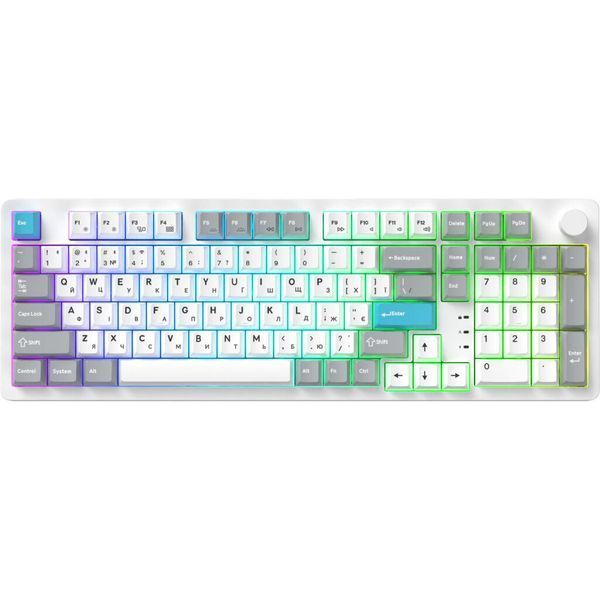 Клавиатура GamePro Asgard Drakkar Keychron Super Red Switch Wireless/Bluetooth/USB UA White (MK305WH) MK305WH фото