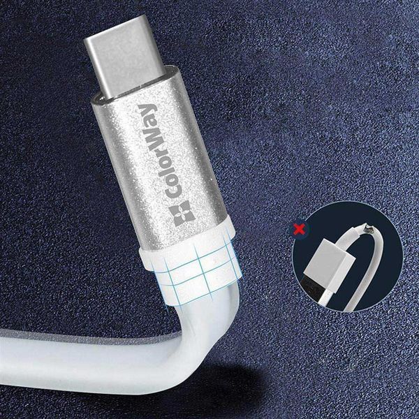 Кабель ColorWay USB male &ndash; Type-C male, 25 см, белый (CW-CBUC001-WH) CW-CBUC001-WH фото