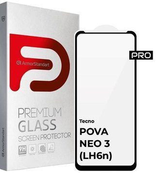 Защитное стекло ArmorStandart Pro для Tecno POVA NEO 3 (LH6n) Black (ARM70387) ARM70387 фото