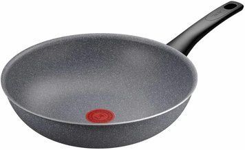 Сковорода ВОК Tefal Hard Stone, 28см, алюминий, бакелит, серый D4561932 фото