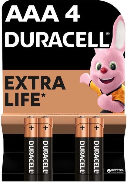 Батарейка Duracell LR03 MN2400 AAA 1x4 шт. блистер 5020543/5020632/5014461/5005967/5014442 фото