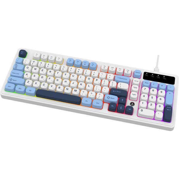 Клавіатура Ajazz AF98 USB UA White/Blue (AF98-GB) AF98-GB фото
