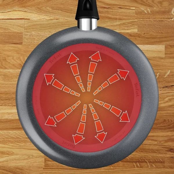 Сковорода ВОК Tefal Hard Stone, 28см, алюминий, бакелит, серый D4561932 фото