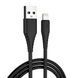 Кабель ColorWay USB - Apple Lightning (PVC) 2.4A 1м чорний (CW-CBUL024-BK) CW-CBUL024-BK фото 1