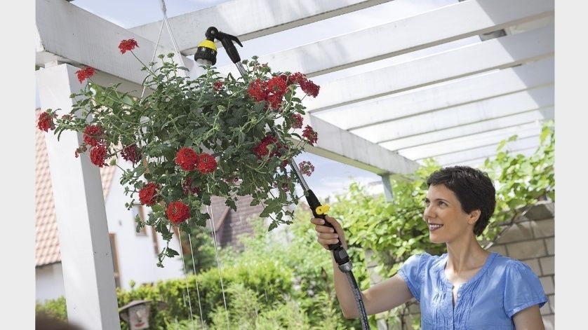 Зрошувач ручний Karcher "Plus", Штанга для поливу, душ садовий, 6 режимів, поворотна основа 2.645-158.0 фото