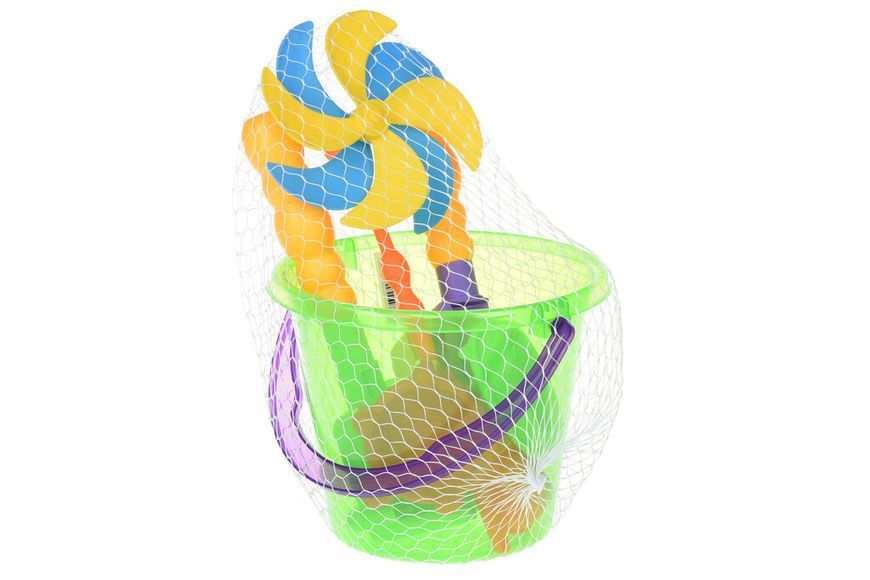 Набор для игры с песком из Воздушной вертушкой Same Toy (зеленое ведерко) (8 шт.) HY-1207WUt-1 фото
