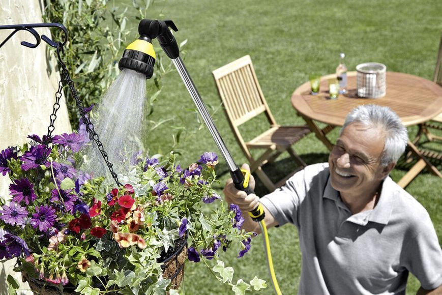 Зрошувач ручний Karcher "Plus", Штанга для поливу, душ садовий, 6 режимів, поворотна основа 2.645-158.0 фото