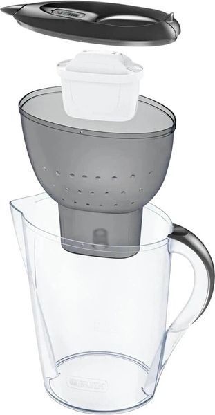 Фільтр-глечик Brita Marella XL Memo MXPro 3.5л (2л очищеної води) з фільтр-картриджем, сірий 1052724 фото