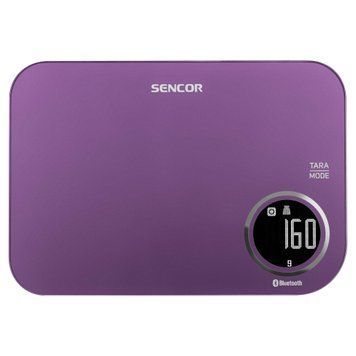 Sencor Весы кухонные, 5кг, подключение к смартфону, AAAx2, пластик, фиолетовый SKS7073VT фото
