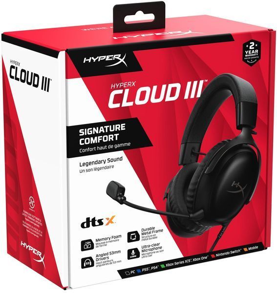 Навушники HyperX Cloud III Black (727A8AA) 727A8AA фото