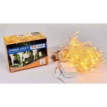 Гірлянда Delux ICICLE С 100 LED 3.2х0.7 м Теплий білий/Прозорий IP20 (90015255) 90015255 фото