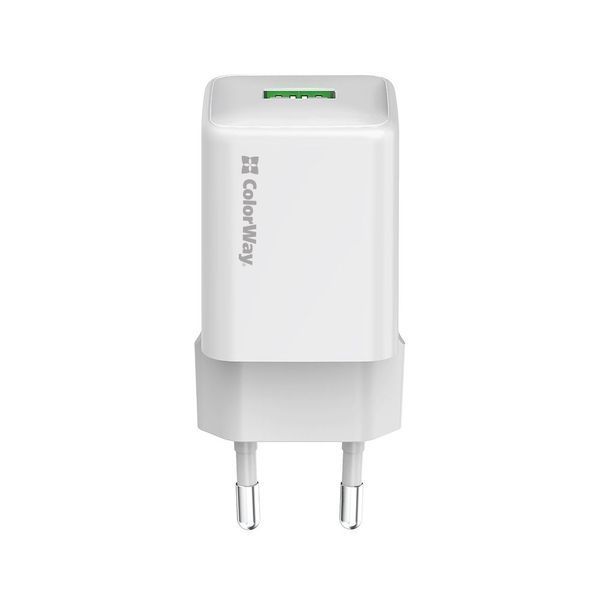 Зарядное устройство для ColorWay 1USB Quick Charge 3.0 (18W) V2 белый (CW-CHS063Q-WT) CW-CHS063Q-WT фото