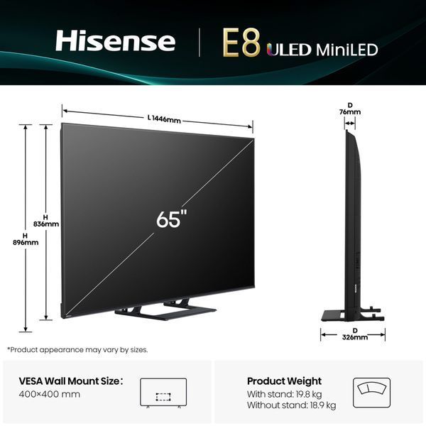 Телевизор 65" Hisense 65E8Q 65E8Q фото