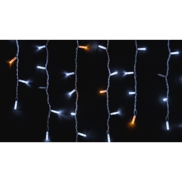 Гірлянда Delux ICICLE 100LED 2x0.7 м Жовтий flash Білий/Білий IP44 (90015181) 90015181 фото